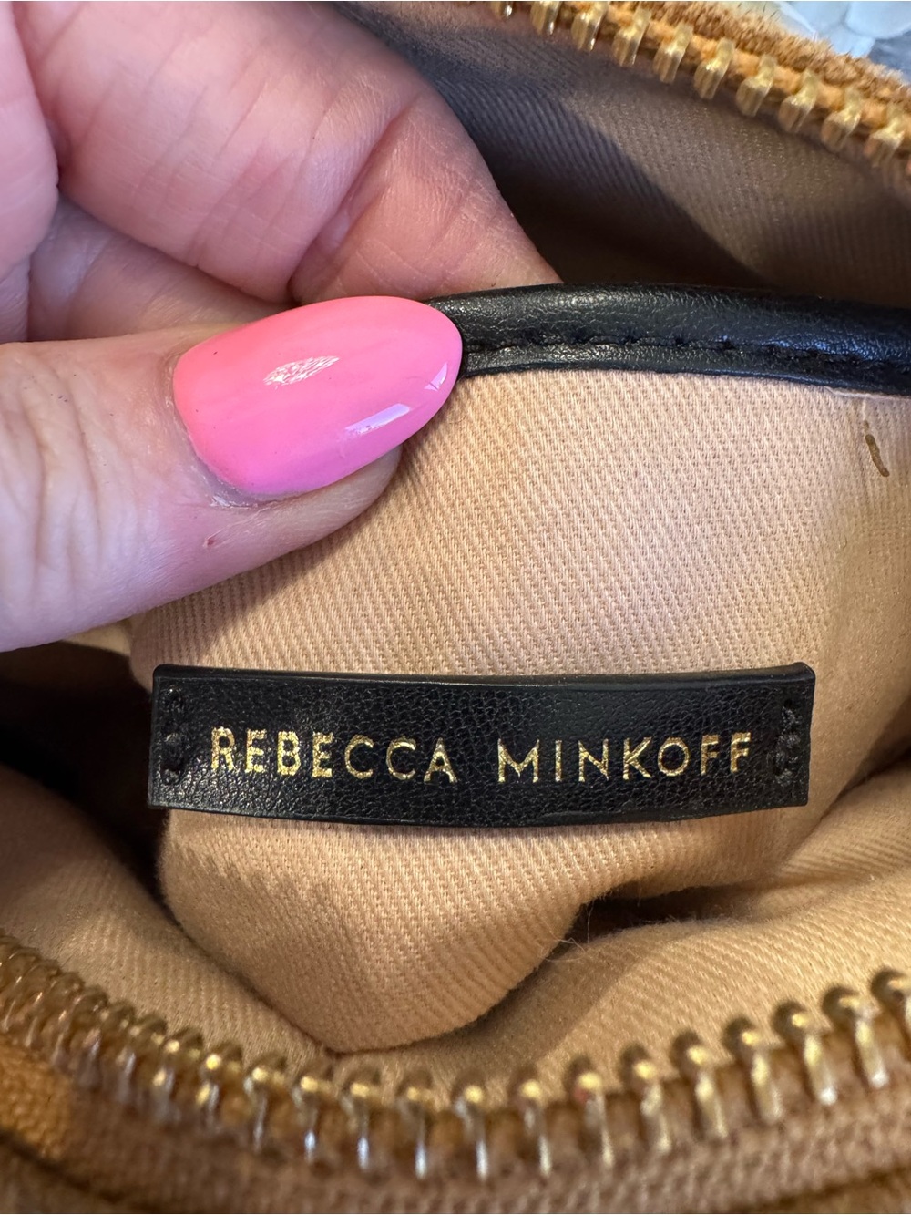 🤎Rebecca Minkoff Mini MAC Cognac Suede Leather Crossbody Bag Chain Strap - Picture 6 of 12
